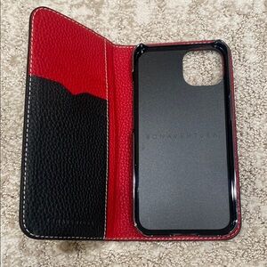 NWOT Aventura Red and Black Leather Phone Case